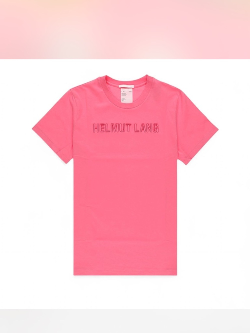 Helmut Lang Hot Pink Logo Short Sleeve Tee